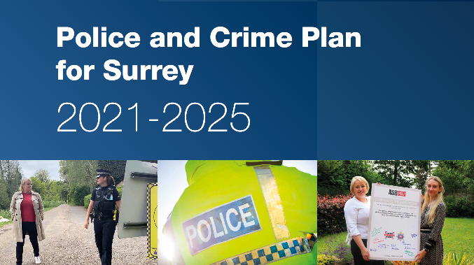Cover of the Police and Crime Plan for Surrey 2021-25