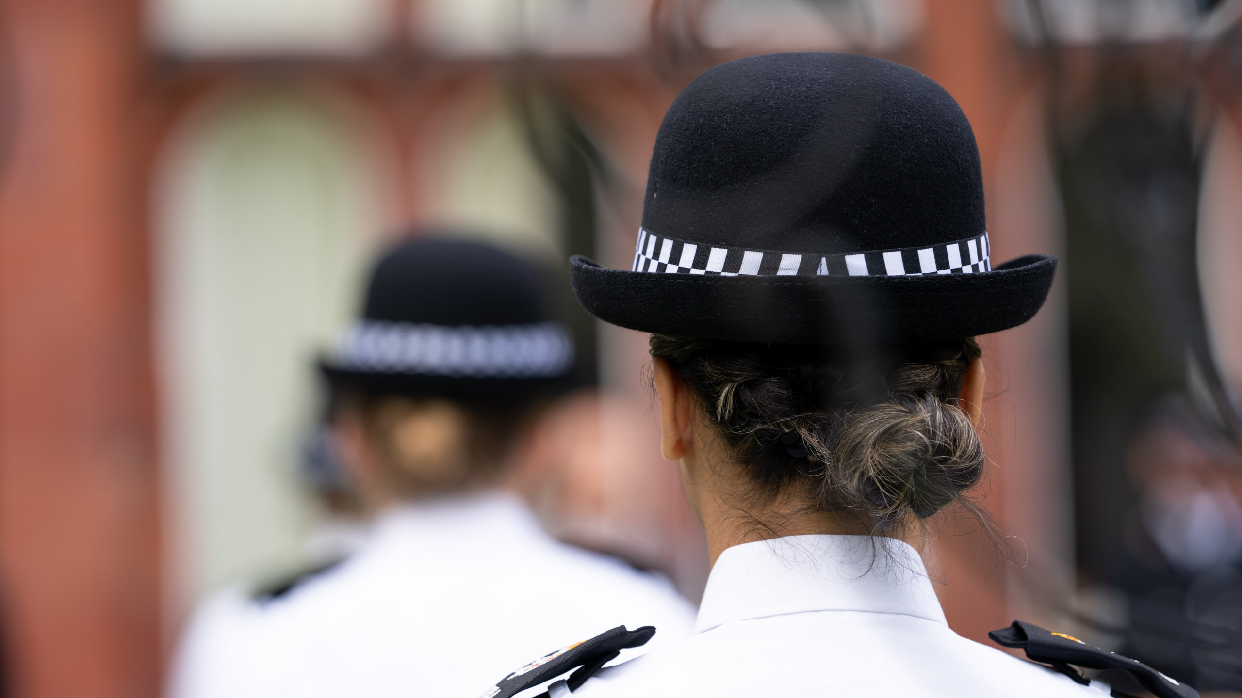 back of female police officer