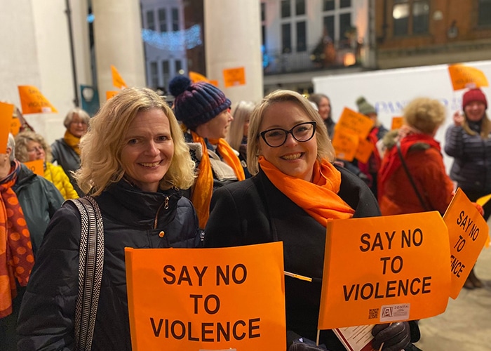 Police and Crime Commissioner Lisa Townsend marches with Zonta women's rights organisation in Guildford