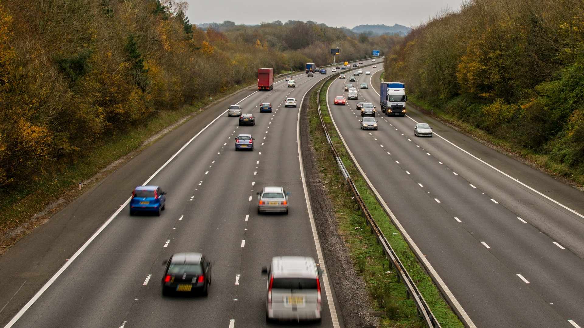 Arial view of motorway