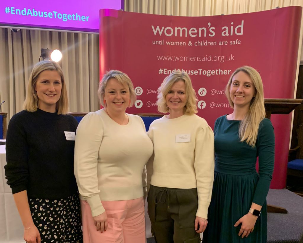 Police and Crime Commissioner Lisa Townsend with Deputy PCC Ellie Vesey Thompson and staff at the Womens Aid conference in 2023