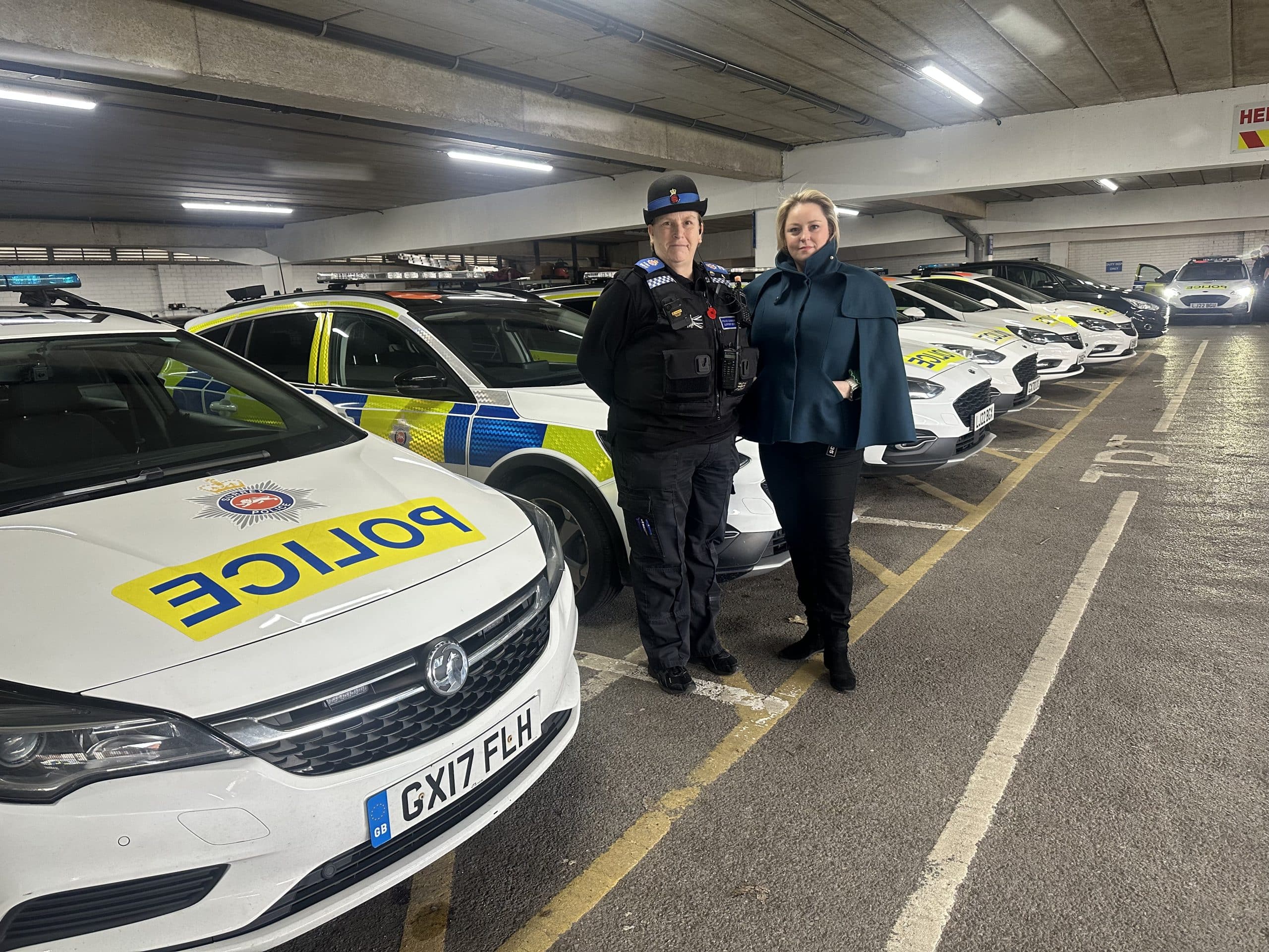 Police and Crime Commissioner Lisa Townsend with a female PCSO
