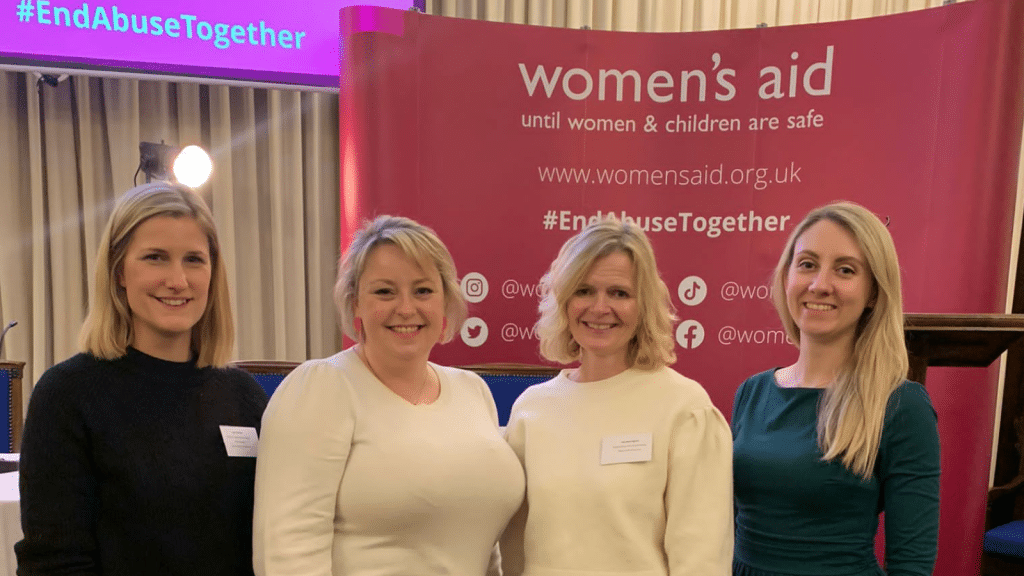Police and Crime Commissioner Lisa Townsend with Deputy PCC Ellie Vesey Thompson and staff at the Women's Aid conference in 2023
