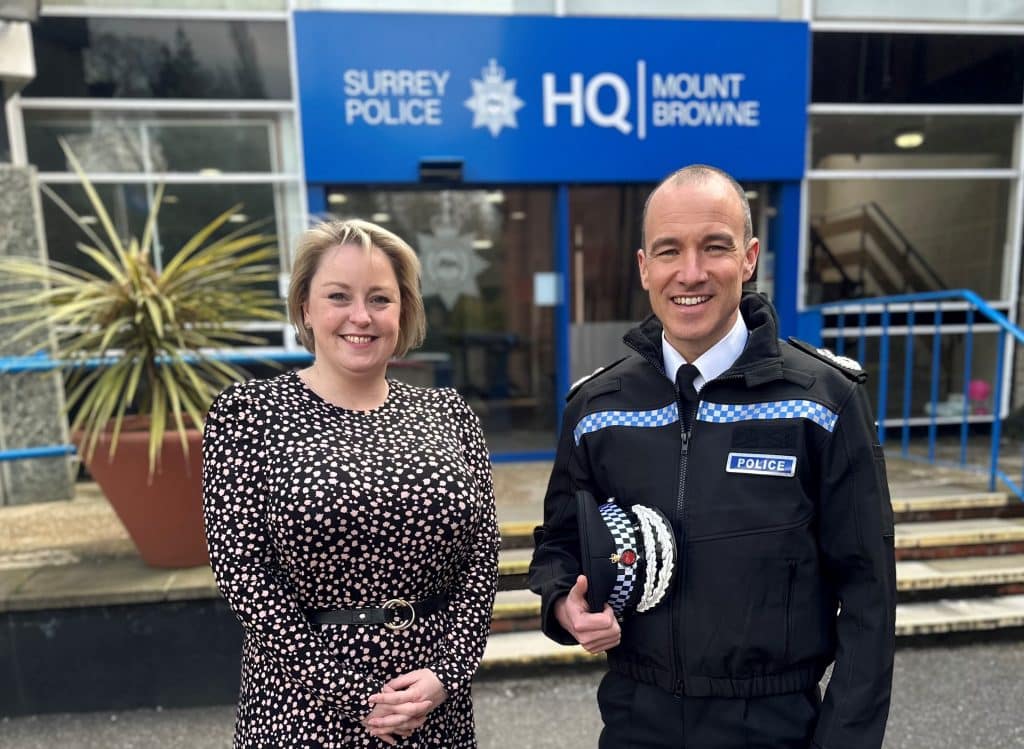 Police and Crime Commissioner Lisa Townsend with Chief Constable Tim De Meyer