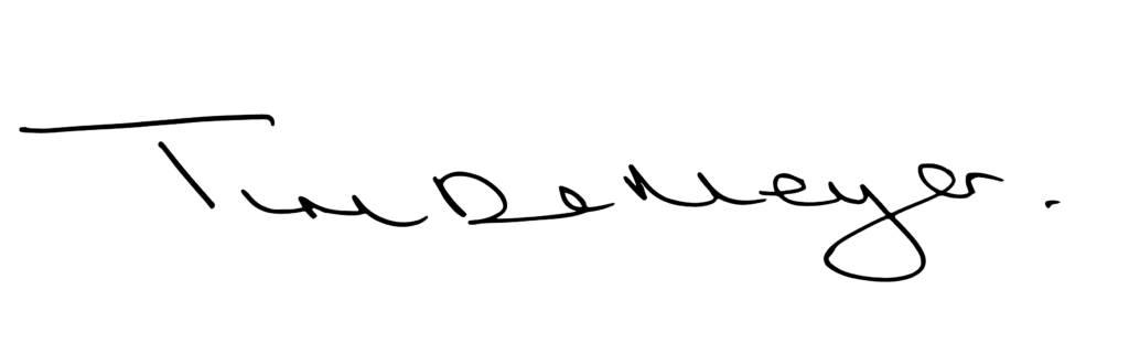 The signature of Surrey Police's Chief Constable, Tim De Meyer